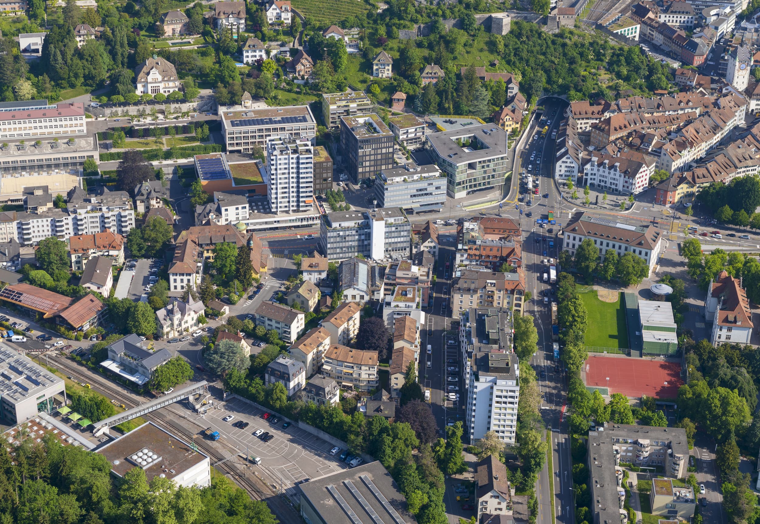 Blick auf Oberstadt Richtung Norden (Quelle: Stadtarchiv Baden, Foto Markus Scherer, Q.04.3.906_D, CC BY-SA 4.0, 2022)