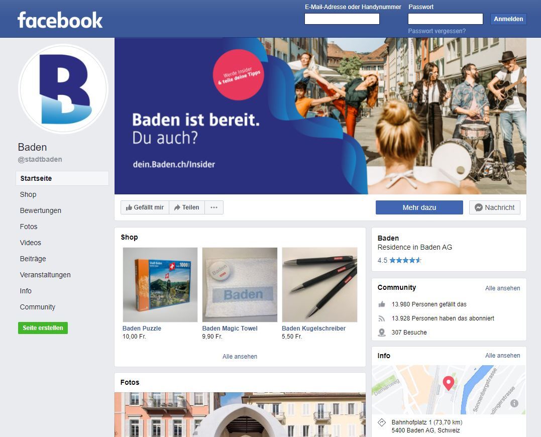 Stadt Baden auf Facebook